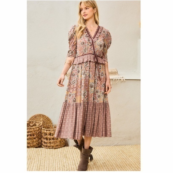 SERA-Bohemian Homestead Flora Print Dress - Picture 7 of 7